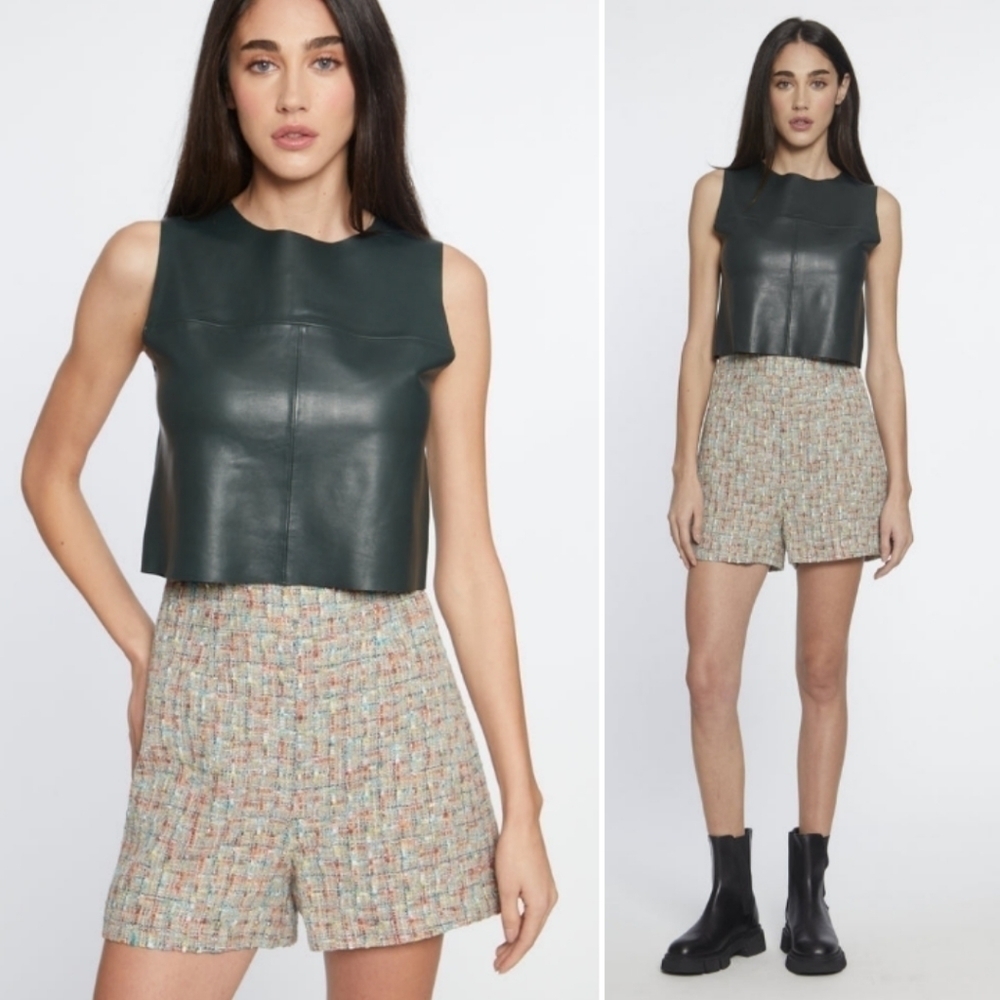 Walter Baker‎ Serena Tweed Shorts 10 NWOT new multicolor high rise waist spring